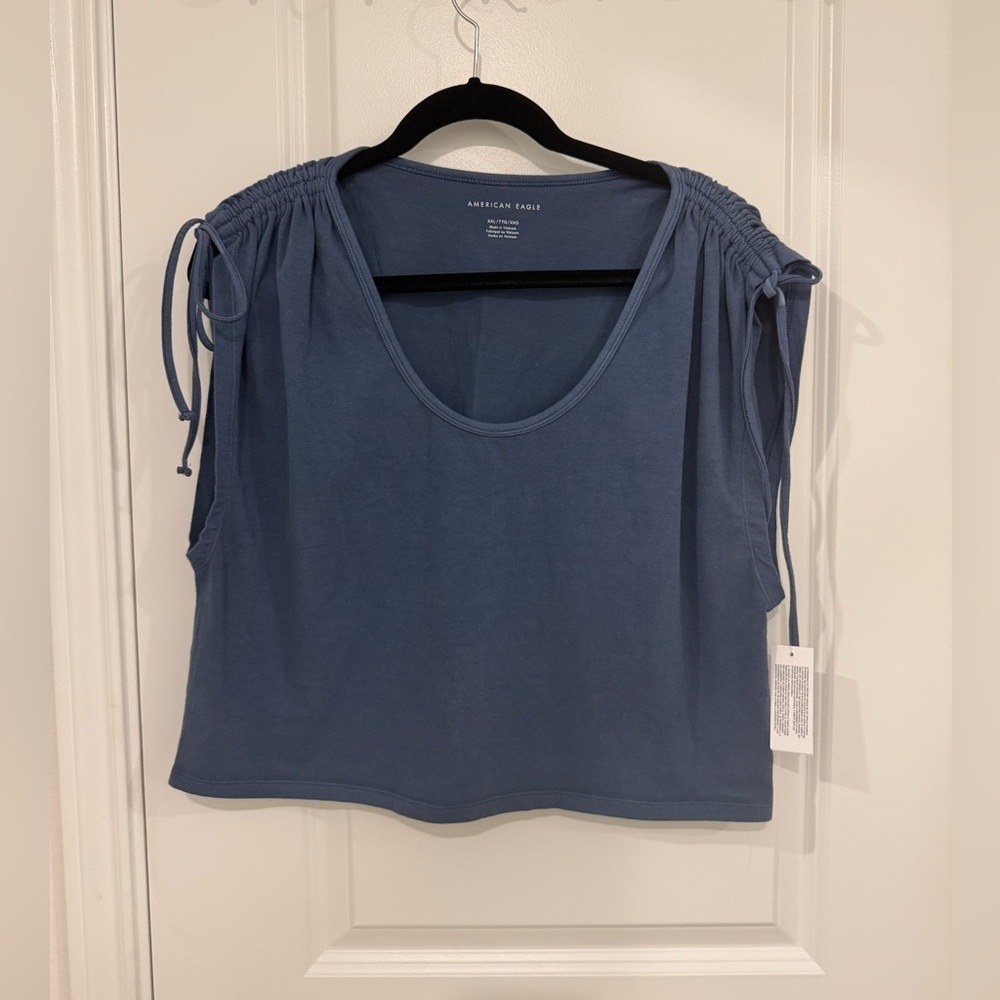 American Eagle Outfitters Women's Slate Blue Cropped Tank Top Size XXL